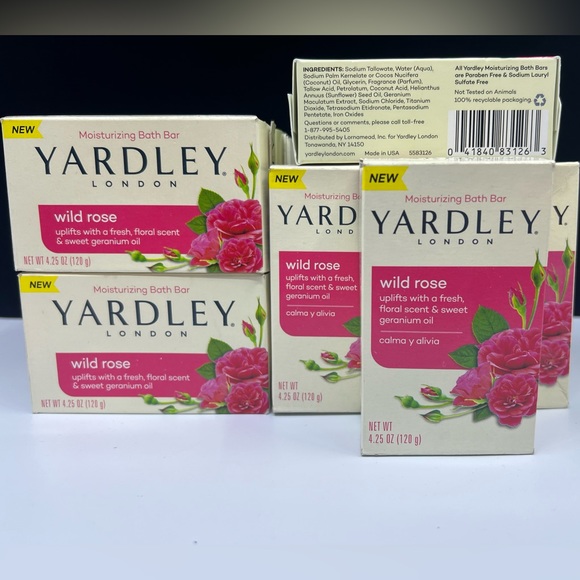 Yardley Of London Wild Rose Soap Rare Discontinued Scent 4oz Bar Soap - Picture 2 of 7